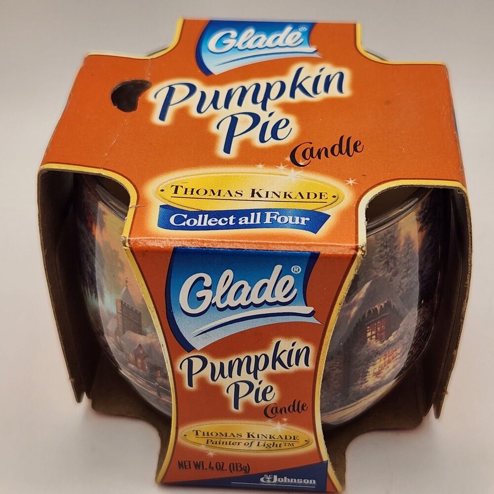 Glade Thomas Kinkade Pumpkin Pie Candle 4 oz 2004 Discontinued Limited Edition